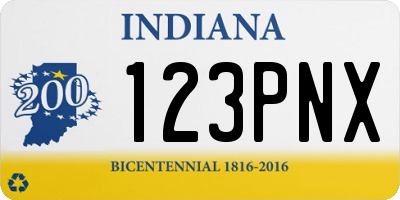 IN license plate 123PNX