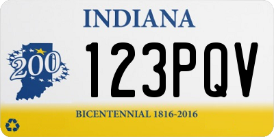 IN license plate 123PQV