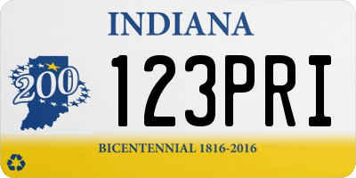 IN license plate 123PRI