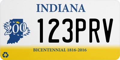 IN license plate 123PRV