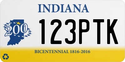 IN license plate 123PTK