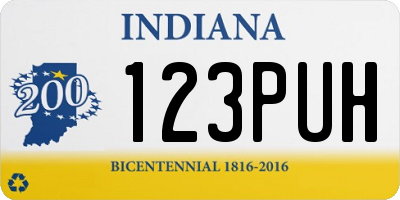 IN license plate 123PUH