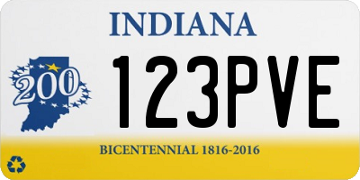 IN license plate 123PVE