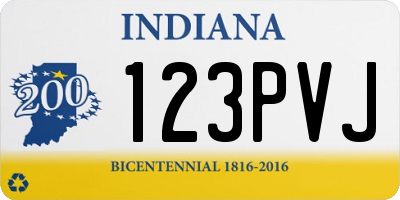 IN license plate 123PVJ