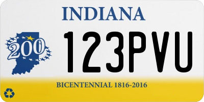 IN license plate 123PVU