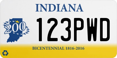 IN license plate 123PWD
