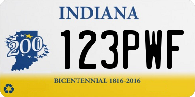 IN license plate 123PWF