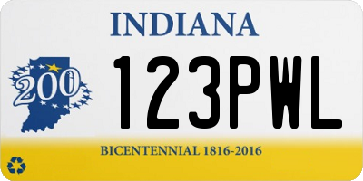 IN license plate 123PWL