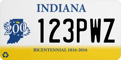IN license plate 123PWZ