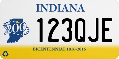 IN license plate 123QJE