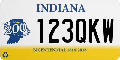 IN license plate 123QKW