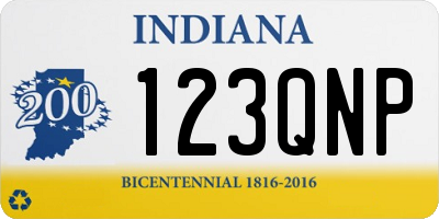 IN license plate 123QNP