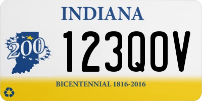 IN license plate 123QOV
