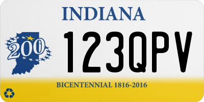 IN license plate 123QPV