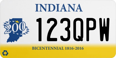 IN license plate 123QPW