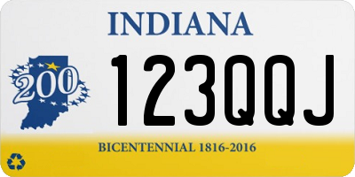 IN license plate 123QQJ