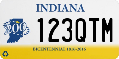 IN license plate 123QTM