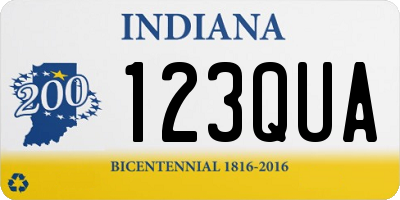 IN license plate 123QUA