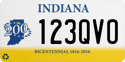 IN license plate 123QVO