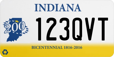 IN license plate 123QVT