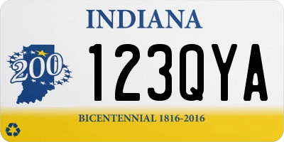 IN license plate 123QYA
