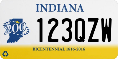 IN license plate 123QZW