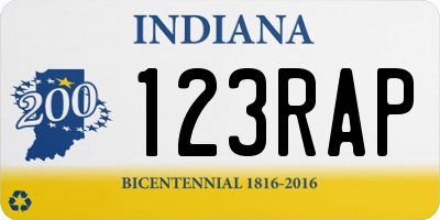 IN license plate 123RAP
