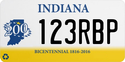 IN license plate 123RBP