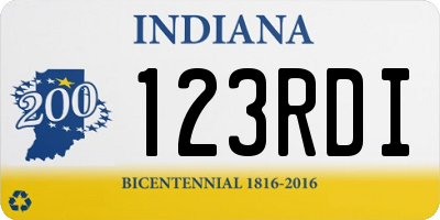IN license plate 123RDI
