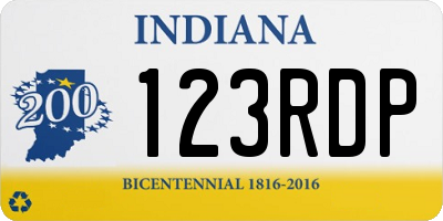 IN license plate 123RDP
