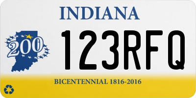 IN license plate 123RFQ