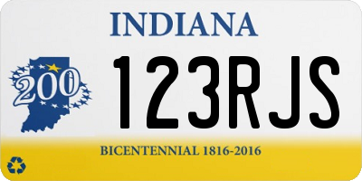 IN license plate 123RJS