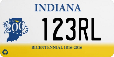 IN license plate 123RL