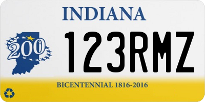 IN license plate 123RMZ