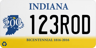 IN license plate 123ROD