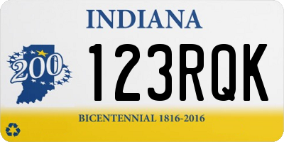 IN license plate 123RQK