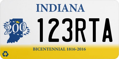 IN license plate 123RTA
