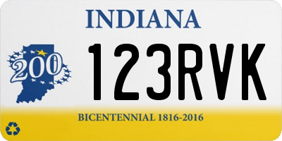 IN license plate 123RVK