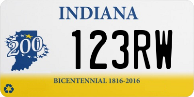 IN license plate 123RW