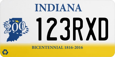 IN license plate 123RXD