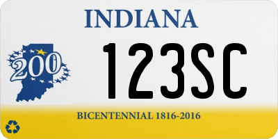 IN license plate 123SC