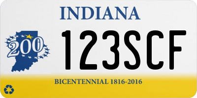 IN license plate 123SCF