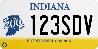 IN license plate 123SDV