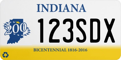 IN license plate 123SDX