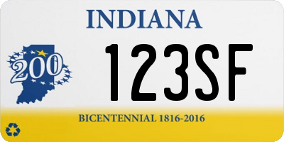 IN license plate 123SF