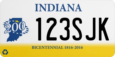 IN license plate 123SJK