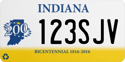 IN license plate 123SJV