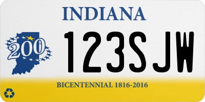 IN license plate 123SJW