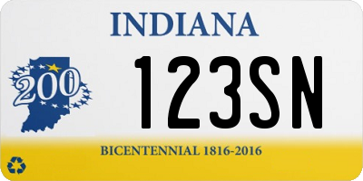 IN license plate 123SN