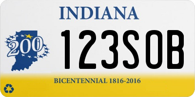 IN license plate 123SOB